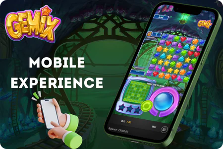 Gemix slot mobile browser gameplay